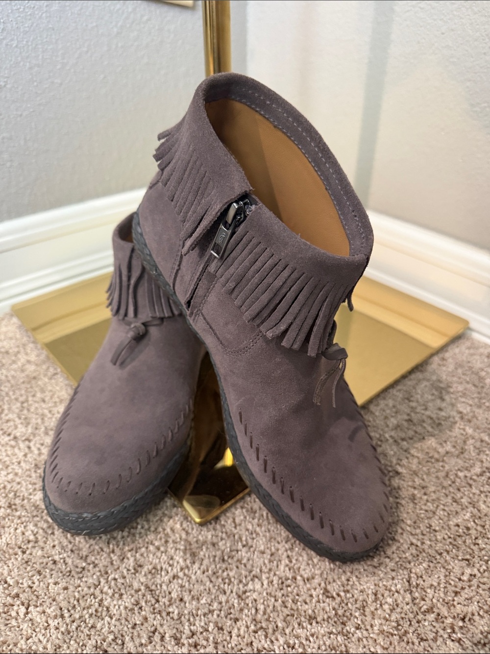 UGG Kennadi Suede Fringe Ankle Boots
